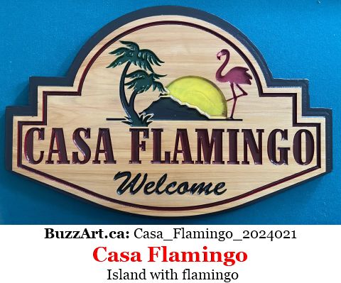 Island with flamingo